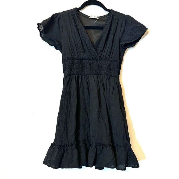 Altar'd State Black Embroidered Quinnie Mini Dress Size XS - Picture 1 of 7
